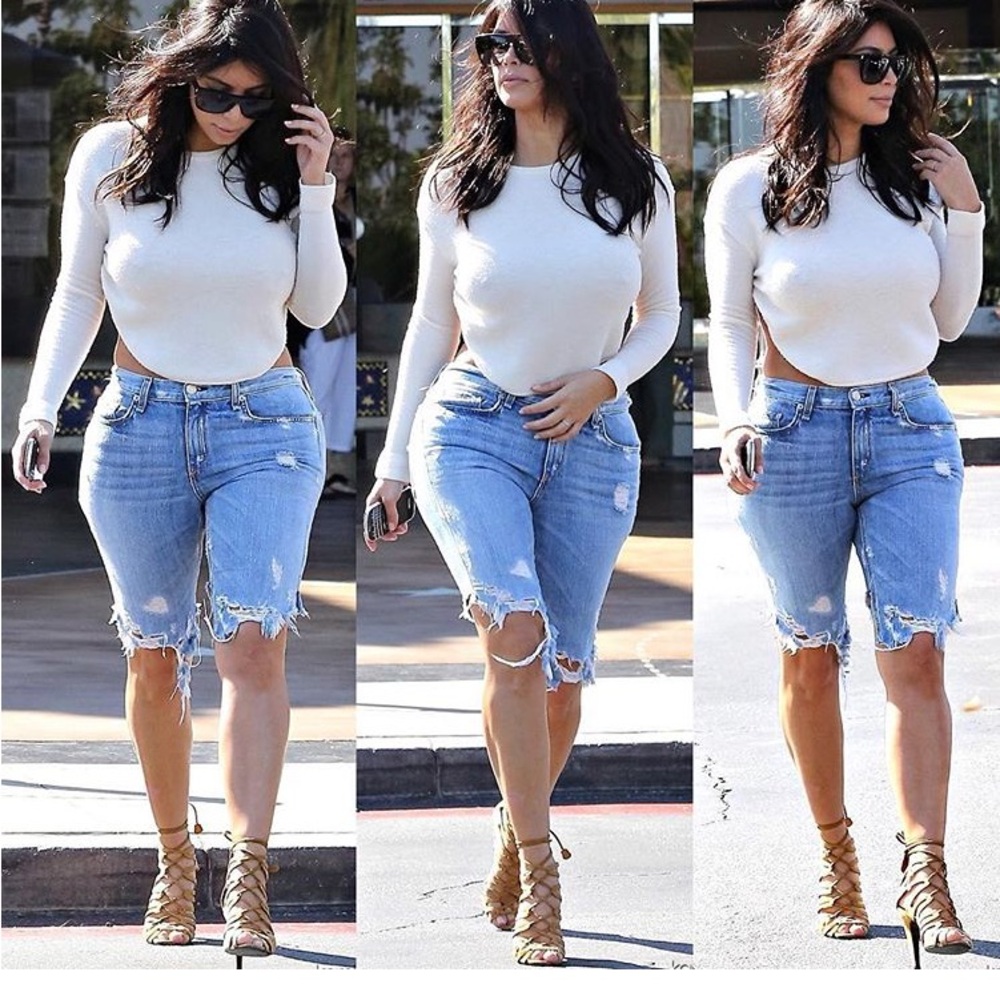 Long-sleeve asymmetrical cropped back top